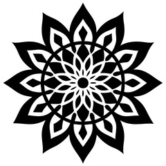 Simple mandala silhouette vector Art design, Floral mandala Illustration, ornament, flower, design, outline, template, pattern, ethnic. mandala design for invitation card, coloring book.