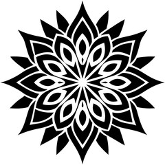 Simple mandala silhouette vector Art design, Floral mandala Illustration, ornament, flower, design, outline, template, pattern, ethnic. mandala design for invitation card, coloring book.