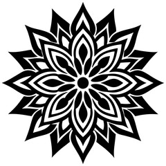 Simple mandala silhouette vector Art design, Floral mandala Illustration, ornament, flower, design, outline, template, pattern, ethnic. mandala design for invitation card, coloring book.