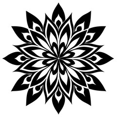 Simple mandala silhouette vector Art design, Floral mandala Illustration, ornament, flower, design, outline, template, pattern, ethnic. mandala design for invitation card, coloring book.