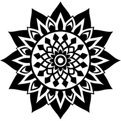 Simple mandala silhouette vector Art design, Floral mandala Illustration, ornament, flower, design, outline, template, pattern, ethnic. mandala design for invitation card, coloring book.