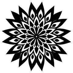 Simple mandala silhouette vector Art design, Floral mandala Illustration, ornament, flower, design, outline, template, pattern, ethnic. mandala design for invitation card, coloring book.