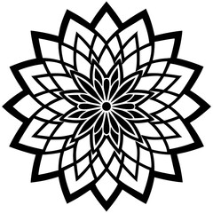 Simple mandala silhouette vector Art design, Floral mandala Illustration, ornament, flower, design, outline, template, pattern, ethnic. mandala design for invitation card, coloring book.