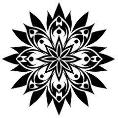 Simple mandala silhouette vector Art design, Floral mandala Illustration, ornament, flower, design, outline, template, pattern, ethnic. mandala design for invitation card, coloring book.