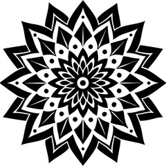 Simple mandala silhouette vector Art design, Floral mandala Illustration, ornament, flower, design, outline, template, pattern, ethnic. mandala design for invitation card, coloring book.