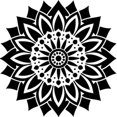 Simple mandala silhouette vector Art design, Floral mandala Illustration, ornament, flower, design, outline, template, pattern, ethnic. mandala design for invitation card, coloring book.