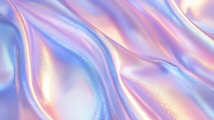 Obraz premium Iridescent fabric with pastel colors and smooth waves.