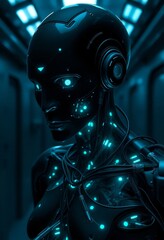 Naklejka premium Advanced AI Nano-Tech Android