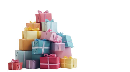 Obraz premium Pile of gift boxes transparent background