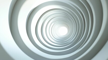 Naklejka premium Abstract spiral tunnel; light at end.