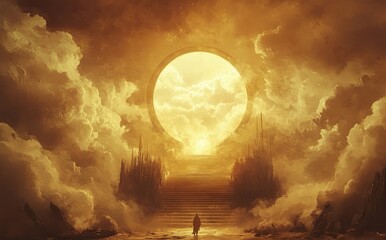 Fototapeta premium Stairway to heaven, beautiful arch at the entrance to heaven