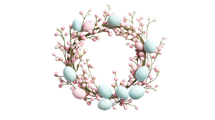 Easter egg wreath transparent background