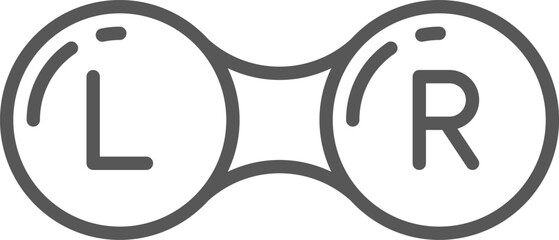 Contact lenses case featuring clear left and right labels, promoting essential eye care and ensuring proper lens placement for optimal vision and comfort during daily use