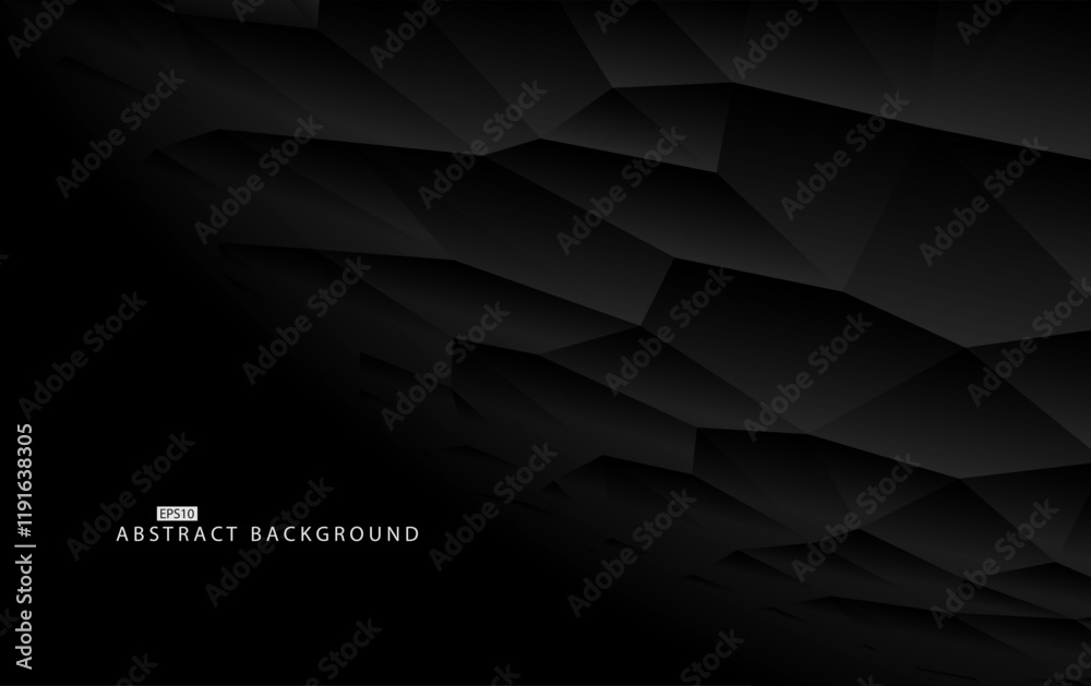 Poster black futuristic infinity abstract background. gradient geometric polygon shapes. minimalistic conte