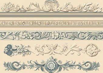 Vector vintage horizontal line decoration 