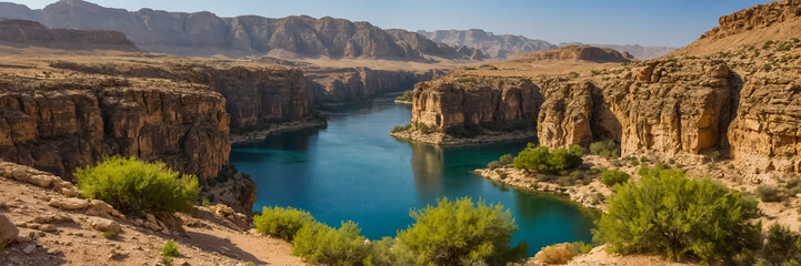 Naklejka premium stunning Mujib Reserve Jordan, sunny day