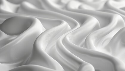 Obraz premium The image is a close up of a white fabric with a wave pattern