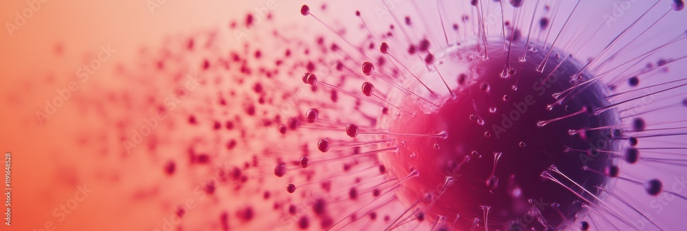 Leinwandbilder graphical representation of a virus in a minimalistic style showcasing vibrant colors and intricate 