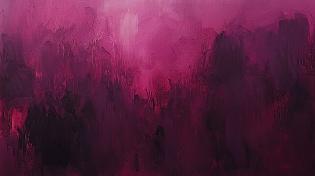 Blending magenta and purple hues in an abstract painting, creating a captivating backdrop with visible brushstrokes and rich texture for artistic design projects