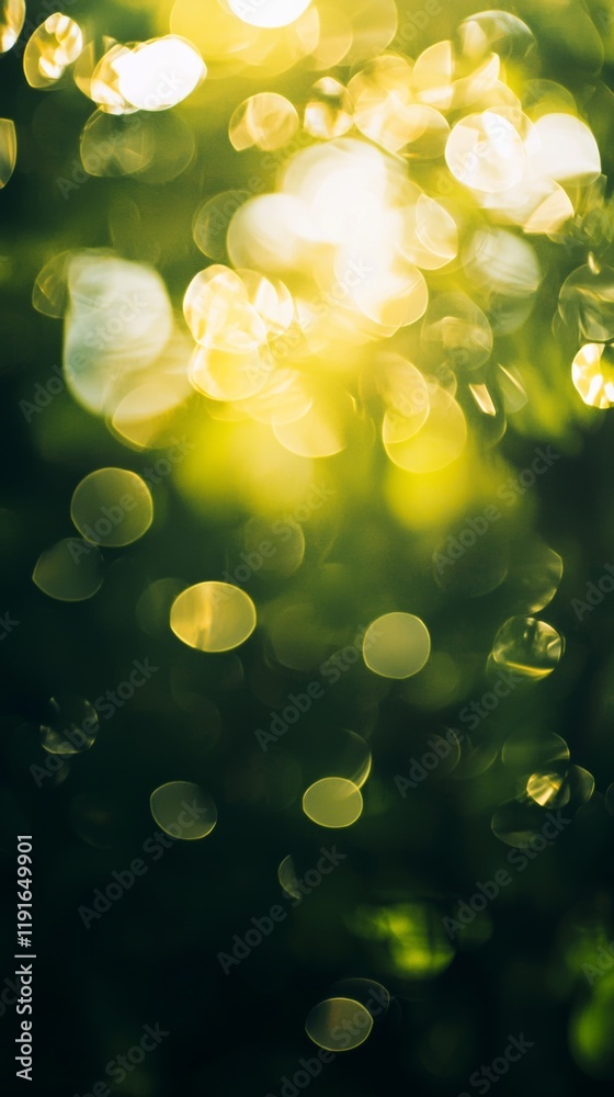 Poster sunlight filtering through lush green leaves creates a captivating bokeh effect, transforming the sc