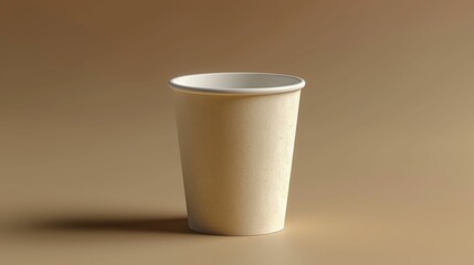 paper coffee cup on a beige background