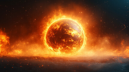 A 3D illustration symbolizing global warming and climate change with gas surrounding Earth, emphasizing the chaos and worldwide disaster, showcasing the urgency of environmental awareness

