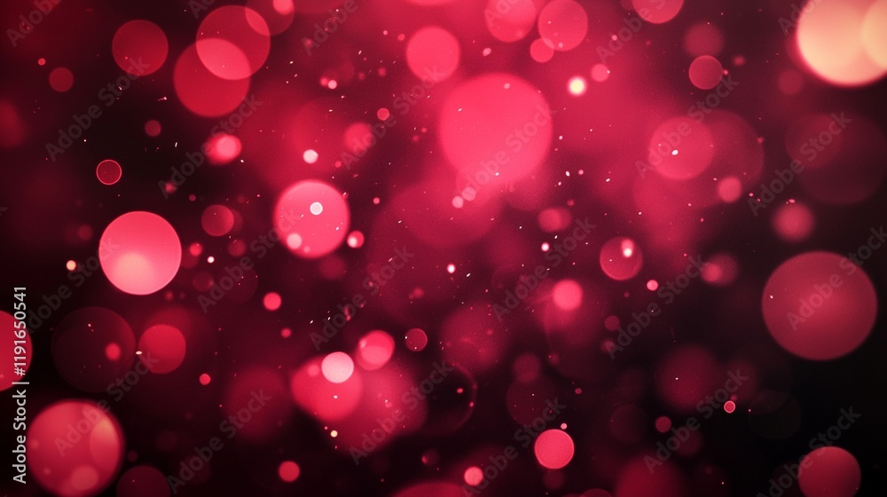 Poster abstract red bokeh background with floating dust particles creating a dreamy and romantic atmosphere