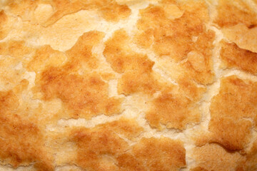 Close Up of Fresh Baked Golden Bread Crusty Tiger Baguette Roll