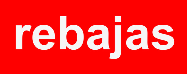 Store sale sign on red background in spanish.