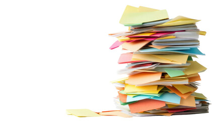 Pile of documents and papers transparent background