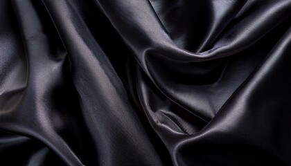 Fototapeta premium abstract wrinkled black shiny fabric texture