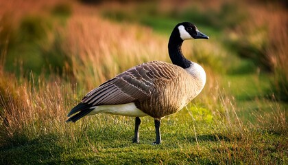 Obraz premium canada goose standing on some grass