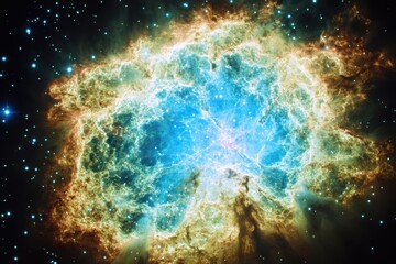 Stunning view of the cosmic explosion highlighting the beauty of the Crab Nebula