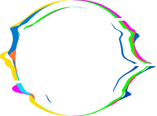 Bright multicolored circle frame vibrating with energy, perfect for modern and dynamic designs, adding a touch of vibrant color and movement