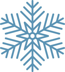 Stylized vector snowflake icon representing winter, christmas, cold weather, ice, snow, decoration and holidays isolated on white background