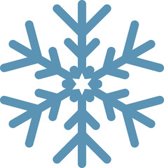Stylized six pointed snowflake featuring rounded tips and a star shaped center, evoking feelings of winter chill and the enchanting spirit of the festive holiday season
