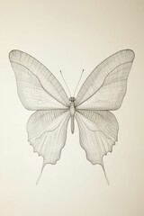 Wireframe butterfly; detailed, delicate wings.