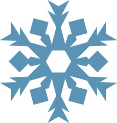 Light blue snowflake featuring sharp edges and a hexagonal center, creating a festive atmosphere perfect for celebrating winter and Christmas holidays with elegance and charm
