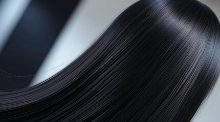 sleek straight black hair