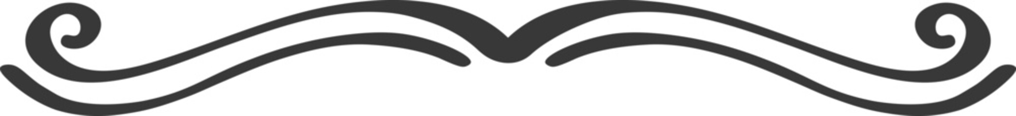 Elegant calligraphic border with swirls forming a symmetrical pattern is suitable for various design projects, adding a touch of sophistication and refinement