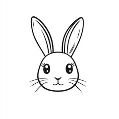 Fototapeta premium Cute bunny face illustration, white background, children's book, card design