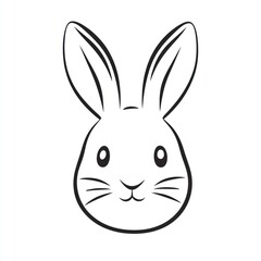 Obraz premium Cute bunny rabbit face, illustration, white background, children's book