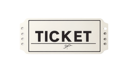 Cute concert ticket png paper illustration, transparent background 
