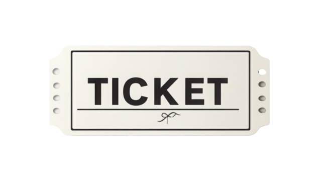 Cute concert ticket png paper illustration, transparent background 
