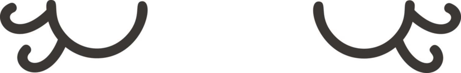 Simple, stylized lowercase y letter made of thick curved lines, followed by its mirrored version, isolated on white background, representing concepts like typography, design, and minimalism