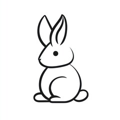 Cute bunny rabbit illustration, white background, easter, children's book