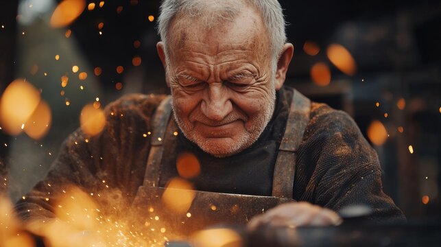 Senior Blacksmith at Work