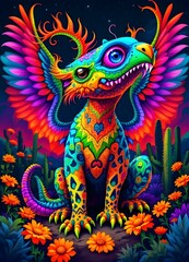 Obraz premium Cultural Alebrije for Día de los Muertos