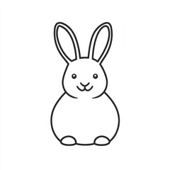 Obraz premium Cute cartoon bunny rabbit illustration, white background, children's book, Easter