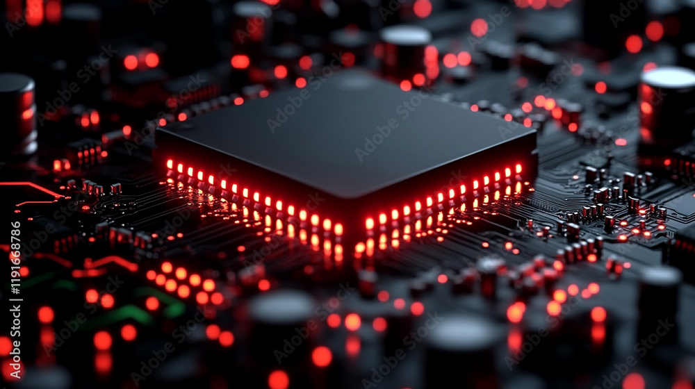 Poster quantum computing system with processor, electronic circuits, artificial neurons, global data connec